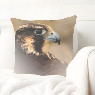 Vignetted Profile of a Peregrine Falcon Cushion
