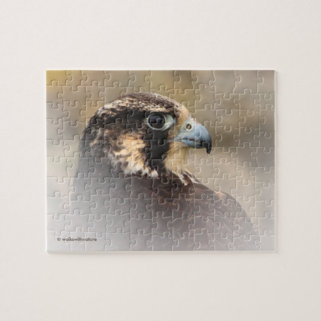 Vignetted Profile of a Peregrine Falcon Jigsaw Puzzle (Horizontal)