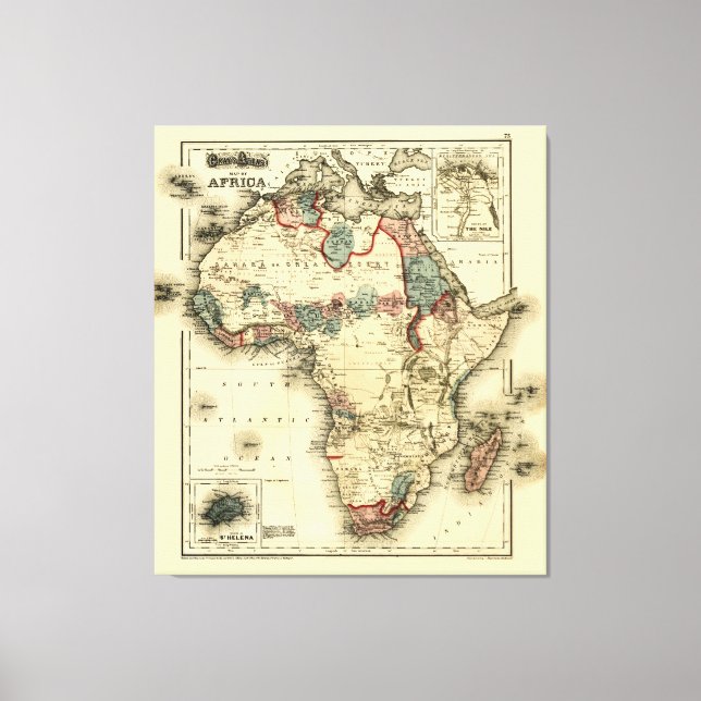 Viintage 1874 Map of Africa  Antique African Print (Front)