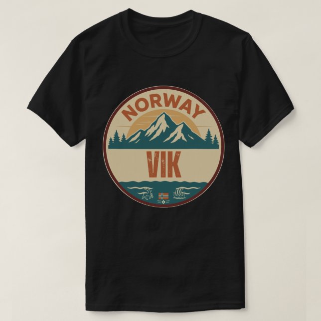 Vik, Norge Norway T-Shirt (Design Front)