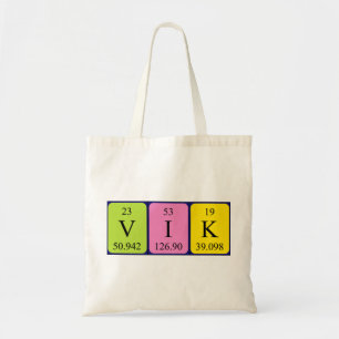 Vik periodic table name tote bag