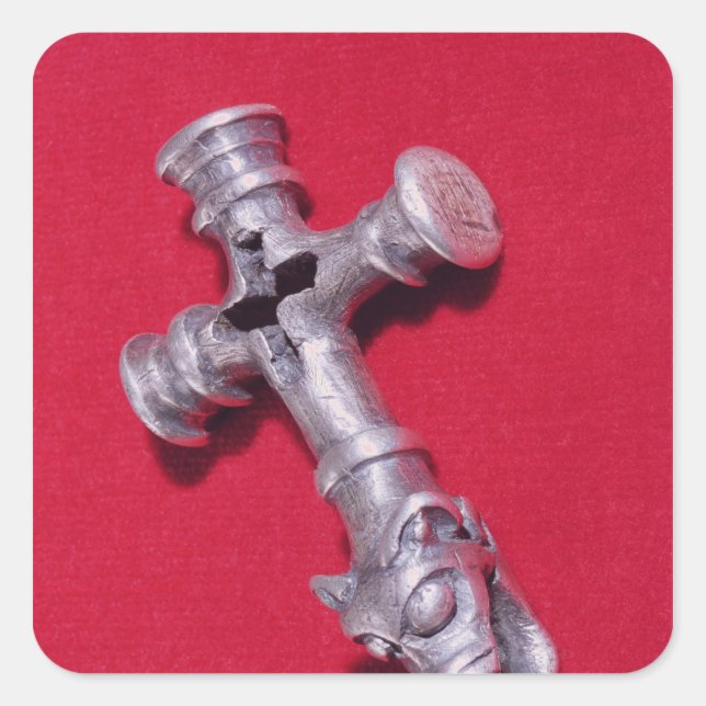 Viking amulet in the shape of a cross square sticker (Front)