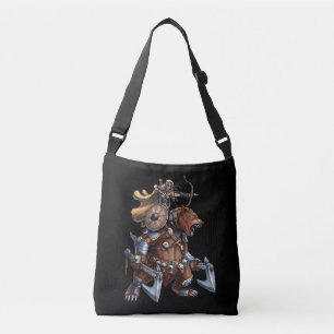 Viking Archer Riding War Bear Crossbody Bag