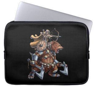 Viking Archer Riding War Bear Laptop Sleeve
