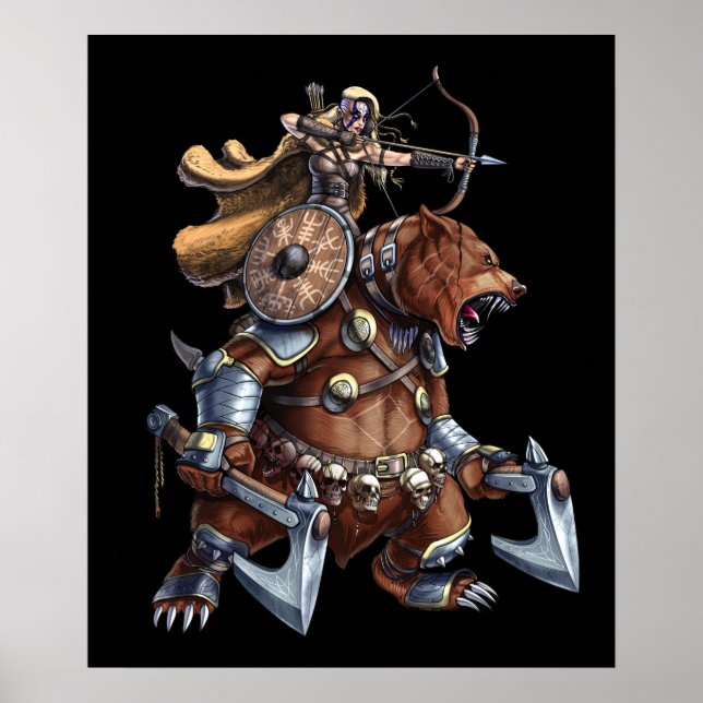 Viking Archer Riding War Bear Poster (Front)