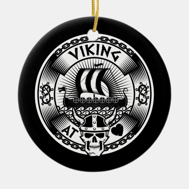 Viking at Heart Ceramic Tree Decoration (Front)