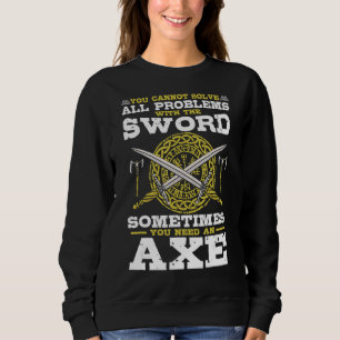 Viking Axe Battle   Viking Norse Mythology Sweatshirt