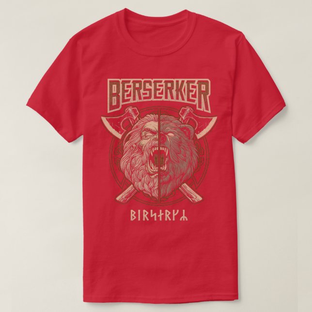 Viking Berserker Norse Pagan Bear Warrior T-Shirt (Design Front)