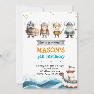 Viking birthday party invitation