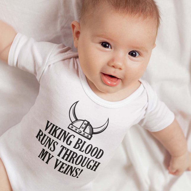 Viking Blood Runs Through My Veins Baby Bodysuit (viking blood runs through my veins bodysuit)