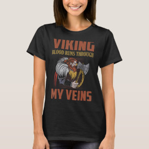 Viking Blood Runs Through My Veins Odin Norse T-Shirt