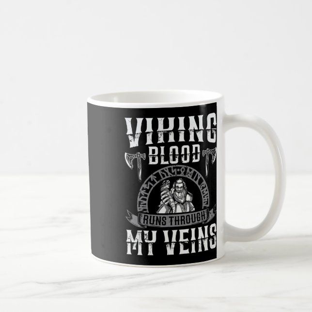 Viking Blood Runs Through My Veins Us Independence Coffee Mug (Right)