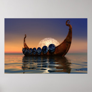 VIKING BOAT 2 CANVAS POSTER