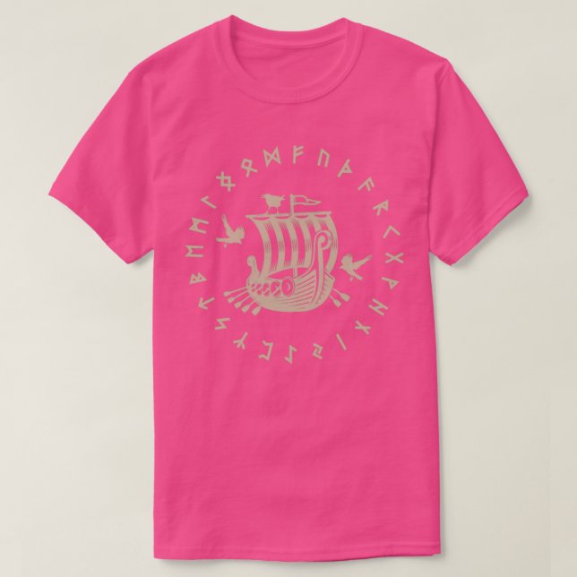 Viking Boat Viking Ship Viking Rune T-Shirt (Design Front)