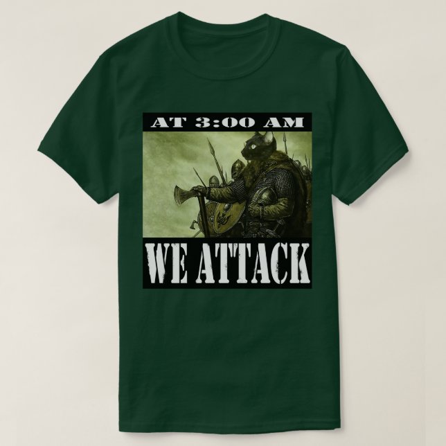 Viking Cat Attack T-Shirt (Design Front)