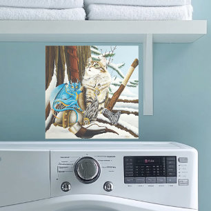 Viking Cat Blue Dragon