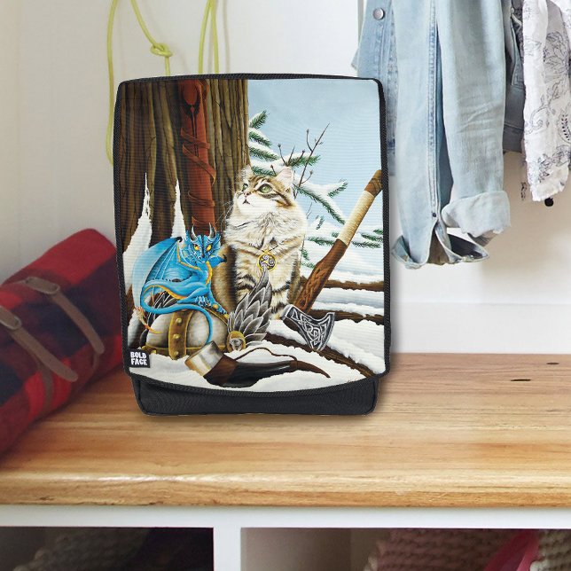 Viking Cat Blue Dragon Backpack (Creator Uploaded)