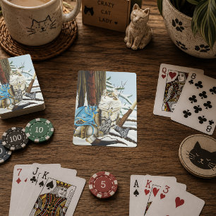 Viking Cat Blue Dragon Playing Cards