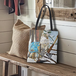 Viking Cat Blue Dragon Tote Bag