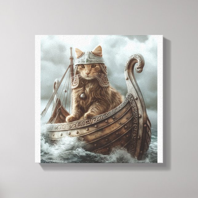 Viking Cat Canvas Print (Front)