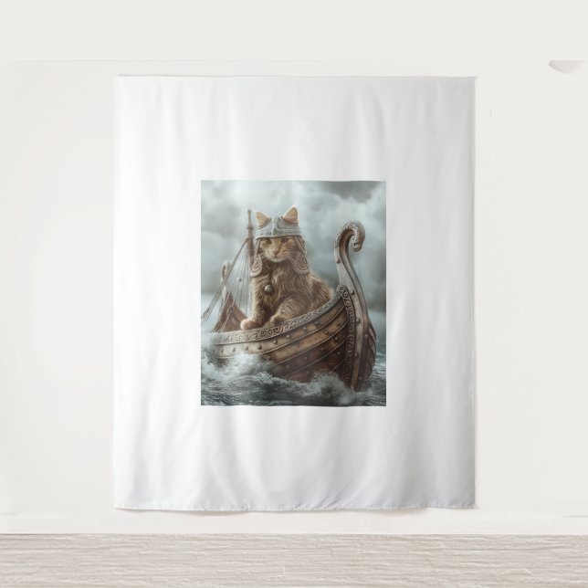Viking Cat Tapestry (Front)