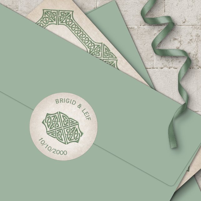 Viking Celtic Gamer Wedding Classic Round Sticker (Creator Uploaded)