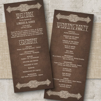 Viking Celtic Gamer Wedding Program