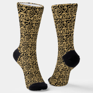 Viking Celtic Intertwining Animal Pattern Socks