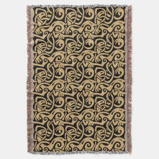 Viking Celtic Intertwining Animal Pattern Throw Blanket