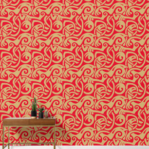 Viking Celtic Intertwining Animal Pattern Wallpaper