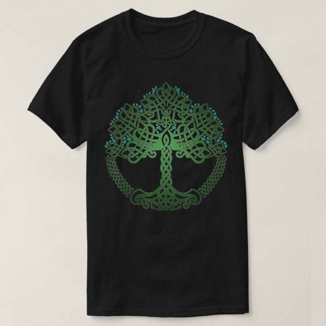 VIKING CELTIC KNOTWORK TREE OF LIFE TSHIRT (Design Front)
