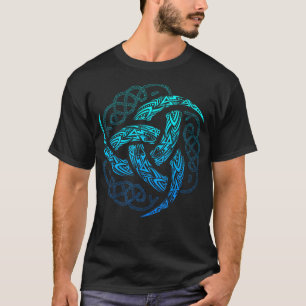 Viking Celtic Knotwork Triple Horn Of Odin T-Shirt