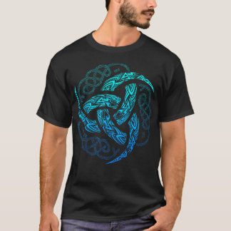 Viking Celtic Knotwork Triple Horn Of Odin T-Shirt