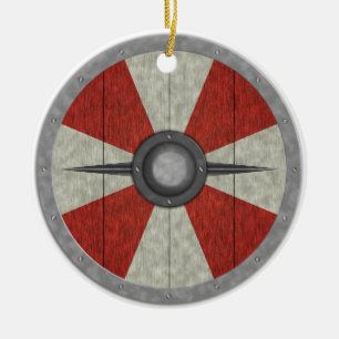 Viking Circle Shield Ceramic Tree Decoration