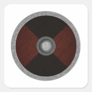 Viking Circle Shield Square Sticker