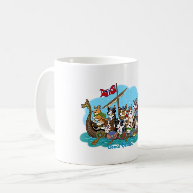 Viking Corgis Coffee Mug (Front Left)