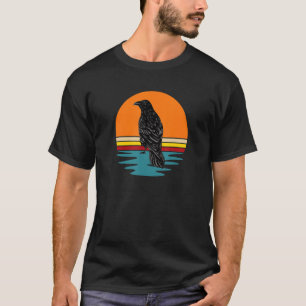 Viking Crow Blackbird Raven Vintage Sunset Bird T-Shirt