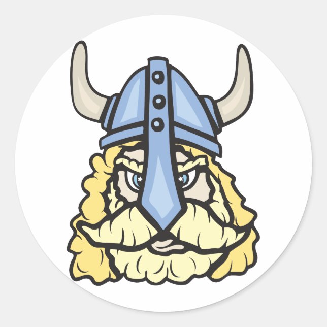 Viking!  Customisable! Classic Round Sticker (Front)