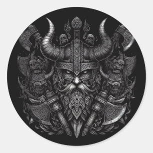 Viking design classic round sticker