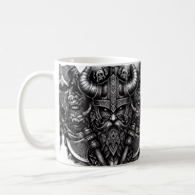 Viking design coffee mug (Left)