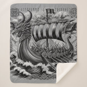 Viking design sherpa blanket