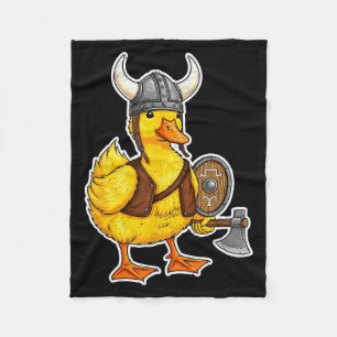 Viking Duck Funny Warrior Design Fleece Blanket