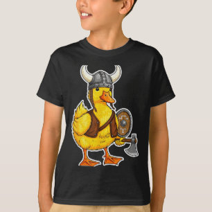 Viking Duck Funny Warrior Design  T-Shirt