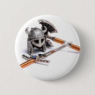 Viking equipment 6 cm round badge