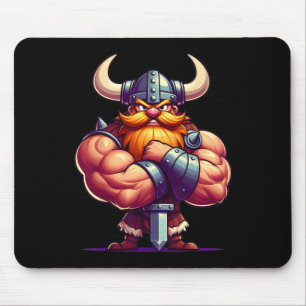 Viking Flexing Muscles Fan Lover Bodybuilding Gym  Mouse Pad
