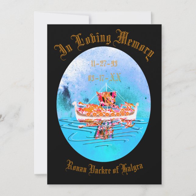 Viking Funeral Memorial #2   Invitation (Front)