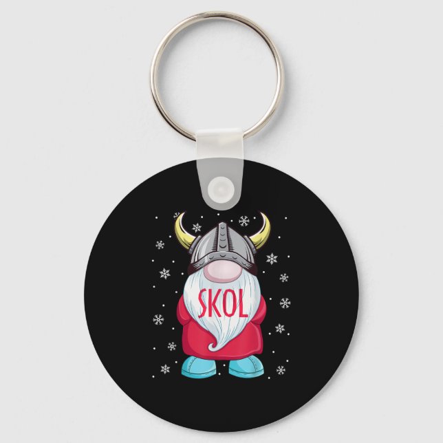 Viking Gnome Skol Christmas Norse Pajama Viking Me Key Ring (Front)
