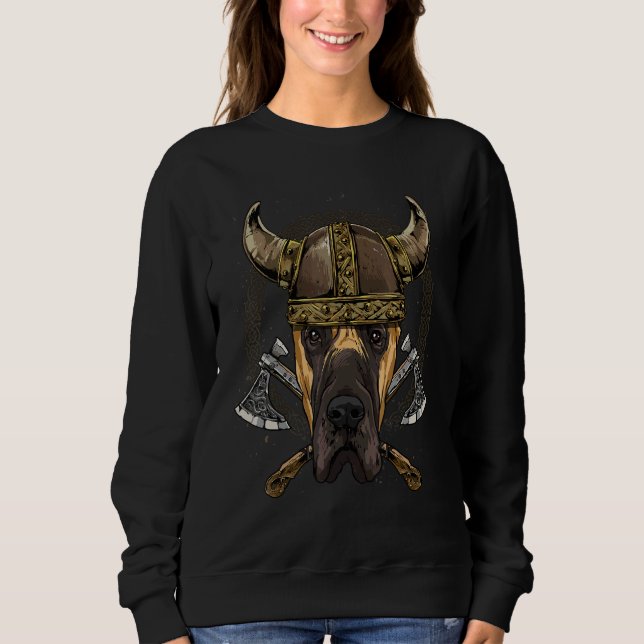 Viking Great Dane Renaissance Norse Pagan Valhalla Sweatshirt (Front)