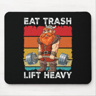 Viking Gym Weight Training Eat Trash Lift Heavy 1 Mouse Pad
