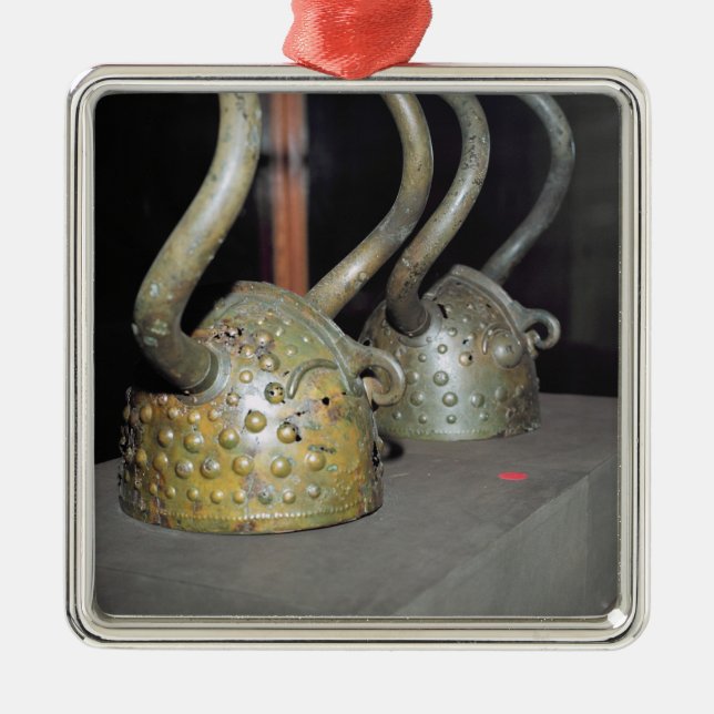 Viking helmet metal tree decoration (Front)